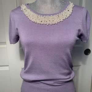Purple beaded sweater